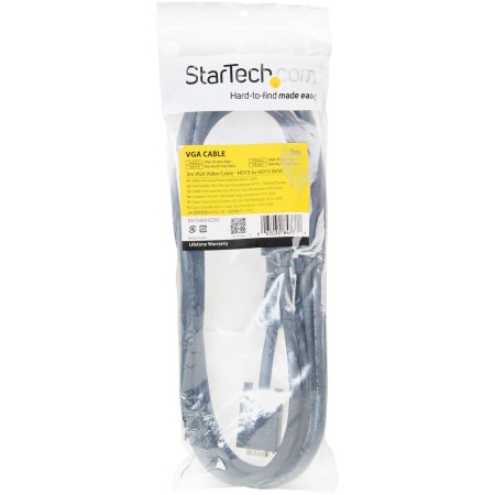Cable vga startech 3m - macho - macho - negro