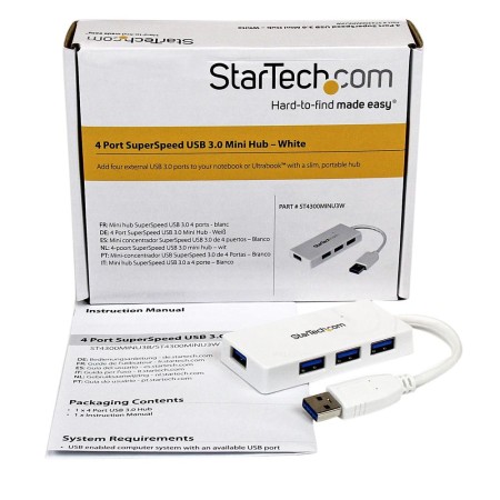 Hub startech usb tipo a 4 en 1 blanco