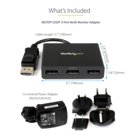 Hub displayport 3 puertos mst
