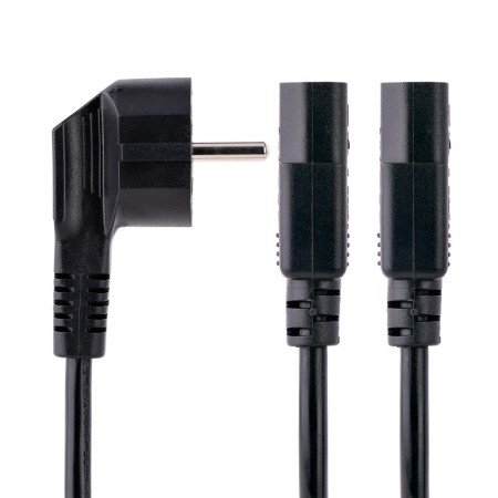 Cable schuko a 2x c13 startech 2m - macho - hembra - negro