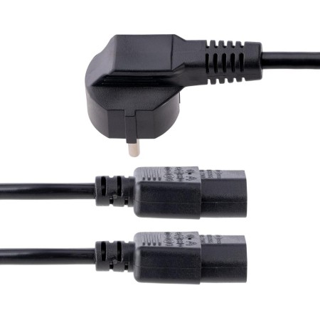Cable schuko a 2x c13 startech 2m - macho - hembra - negro