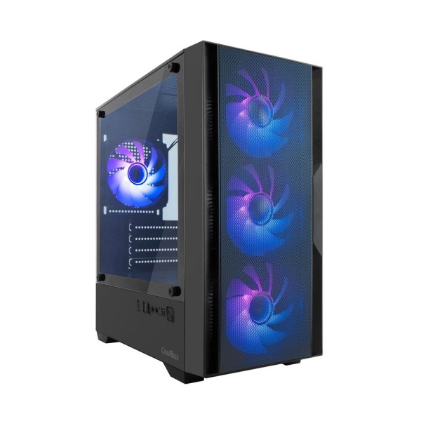 Caja ordenador gaming coolbox gm220 mpfusion matx arg cristal templado negra