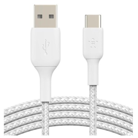 Cable usb tipo c a usb tipo a belkin 3m -  macho - macho -  blanco -  trenzado