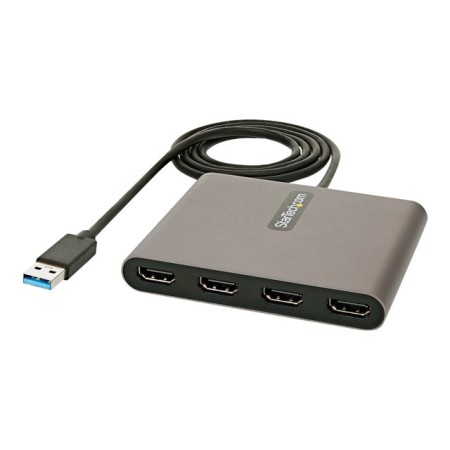 Adaptador usb 3.0 a 4x hdmi startech 1m - macho - hembra - gris