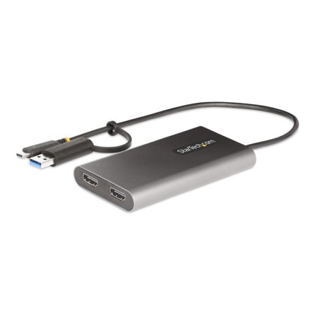 Adaptador usb tipo c - usb tipo a a 2x hdmi startech 0.3m - macho - hembra - gris