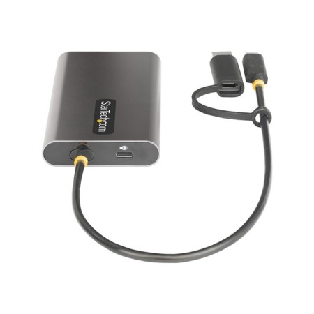 Adaptador usb tipo c - usb tipo a a 2x hdmi startech 0.3m - macho - hembra - gris