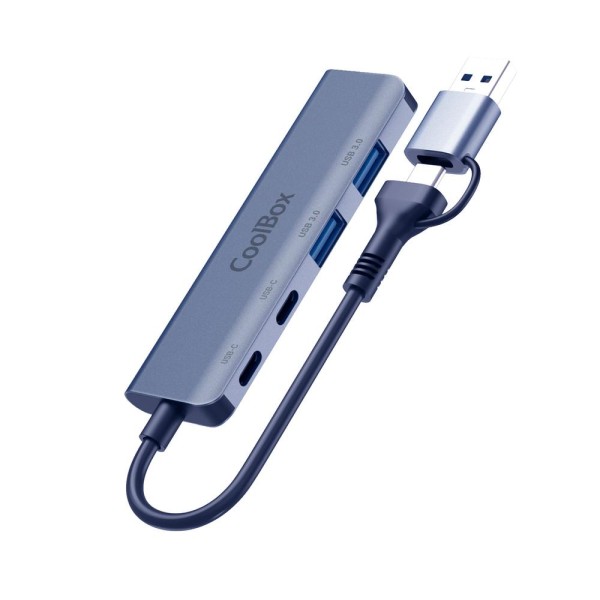Hub coolbox aluminio usb - c - a -  2xusb - c  2xusb - a 3.2 gen1