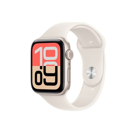 Apple Watch SE3/ GPS/ 44mm/ Caja de Aluminio Blanco Estrella/ Correa Deportiva Blanco Estrella M/L