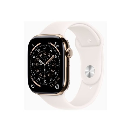 Apple Watch Series 11/ GPS/ Cellular/ 46mm/ Titanio Dorado/ Correa Deportiva Rosa Rubor M/L