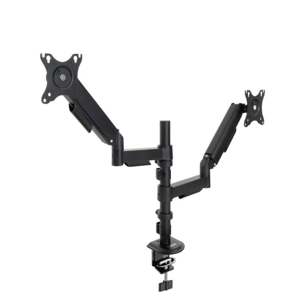 Soporte mesa tooq pantalla gira inclina 2 brazos 17 - 32 negro