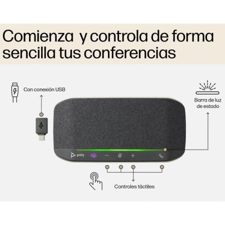 Altavoz Portátil para Conferencias Poly Sync 10 para Microsoft Teams/ USB/ Negro