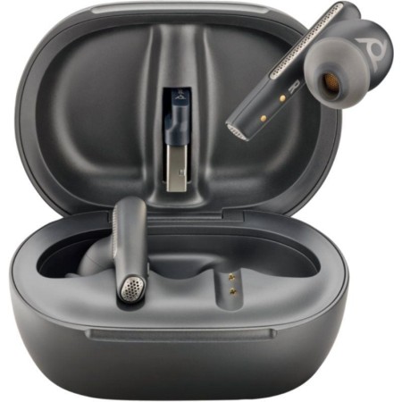 Auriculares Bluetooth Poly Voyager Free 60+ UC M con estuche de carga + Adaptador BT700/ Autonomía 10h/ Negros