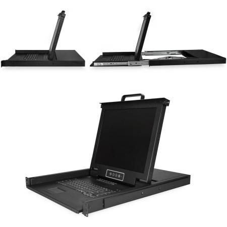 Consola kvm startech de montaje en rack de servidores 17 pulgadas 16 puertos