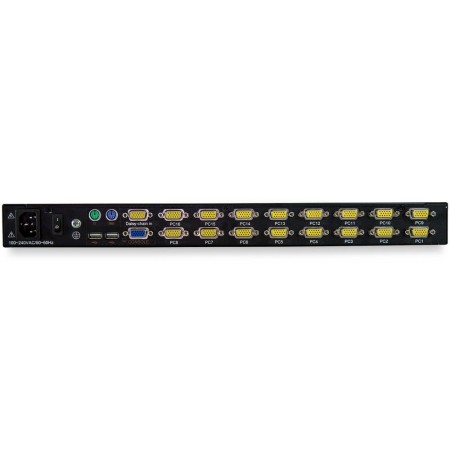 Consola kvm startech de montaje en rack de servidores 17 pulgadas 16 puertos