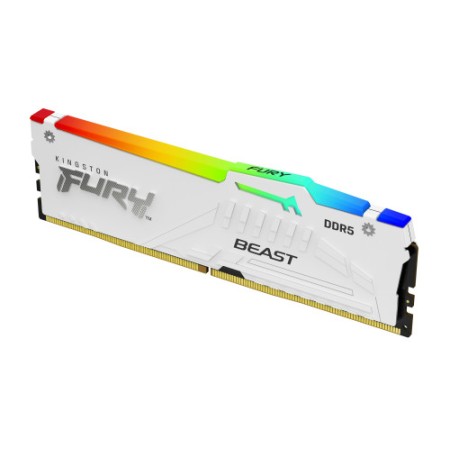 Memoria ram ddr5 16gb kingston - 6000mt - s - fury beast rgb - cl36 - blanco