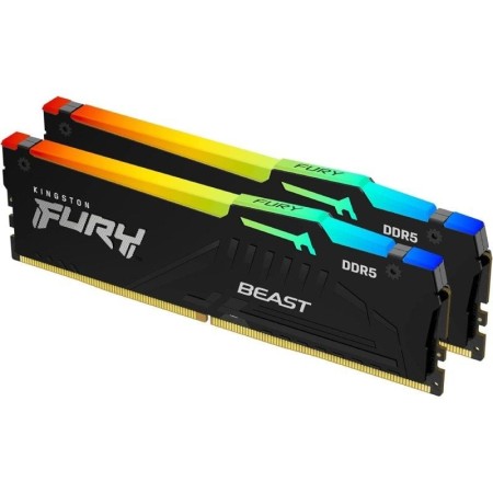 Memoria ram ddr5 32gb 2x16gb kingston - 6000mhz - pc5 48000 - fury beast rgb - cl36