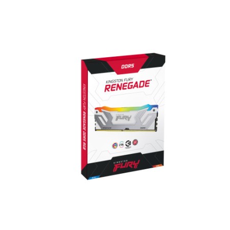Memoria ram ddr5 24gb kingston - 8400mt - s - fury renegade rgb - cl40 - blanca - plata