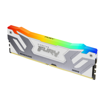 Memoria ram ddr5 24gb kingston - 8400mt - s - fury renegade rgb - cl40 - blanca - plata