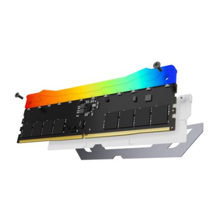 Memoria ram ddr5 24gb kingston - 8400mt - s - fury renegade rgb - cl40 - blanca - plata