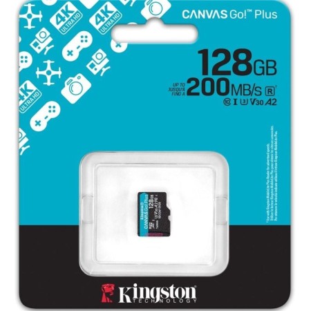 Tarjeta memoria micro sdxc 128gb kingston canvas go! plus uhs - i clase 10