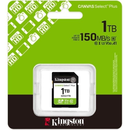 Tarjeta memoria sdxc 1tb kingston canvas select plus uhs - i clase 10
