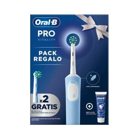 Cepillo dental electrico braun oral - b vitality pro blanco  2 cabezales y dentifrico
