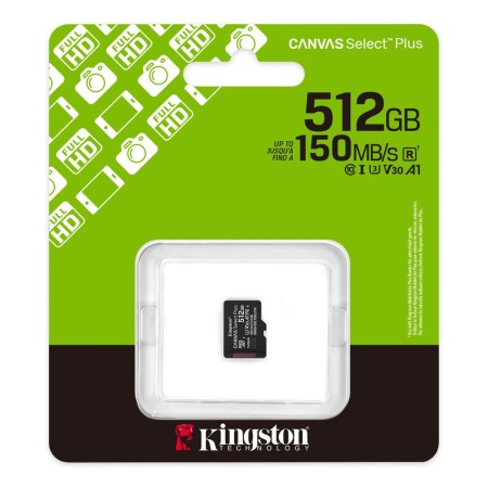 Tarjeta memoria micro secure digital sdxc 512gb kingston canvas select plus clase 10 uhs - 1