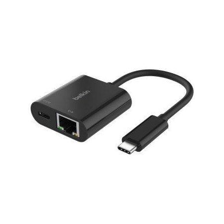 Adaptador usb tipo c a usb tipo c - rj45 belkin macho - hembra - negro
