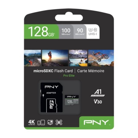 Tarjeta memoria micro sdxc pro elite pny 128gb clase 10 uhs - i u3