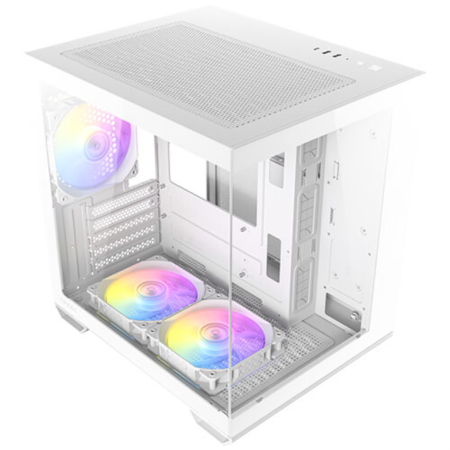 Caja ordenador gaming antec cx60m matx argb cristal templado blanco