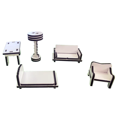 Juego de mesa gigantes moviendo mueblecitos