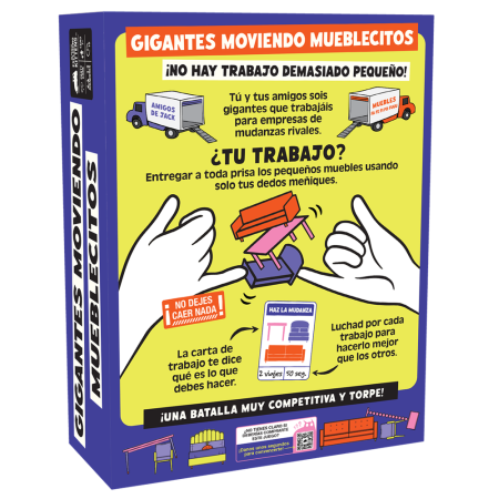 Juego de mesa gigantes moviendo mueblecitos
