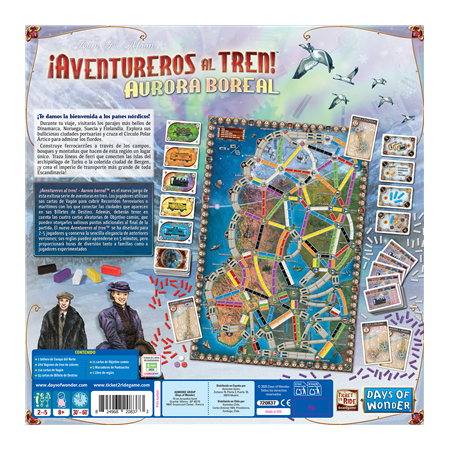 Juego de mesa ¡aventureros al tren! aurora boreal