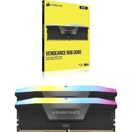Memoria ram ddr5 16gb 2x8gb corsair vengeance rgb - 5200mt - s - pc5 - 41600 - cl40 - 1.25v