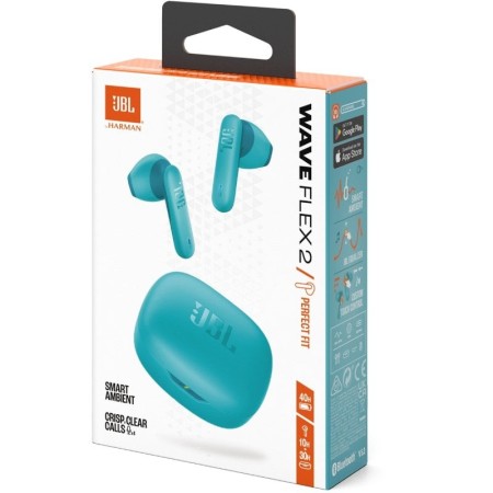 Auriculares Bluetooth JBL Wave Flex con estuche de carga/ Autonomía 10h/ Azules