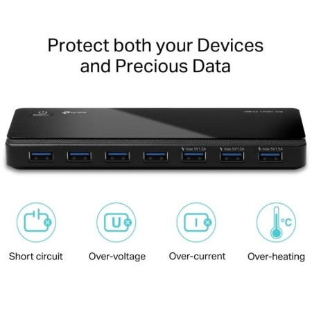 Hub USB 3.0 TP-Link UH700/ 7xUSB/ 1xMicroUSB DC/ Negro