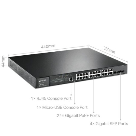 Switch TP-Link Omada Gigabit L2 JetStream TL-SG3428MP 28 Puertos/ RJ-45 10/100/1000 PoE/ SFP