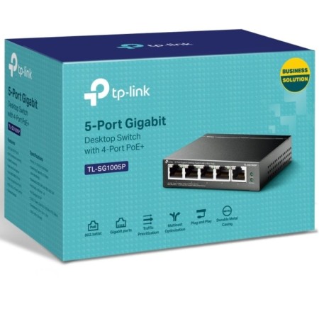 Switch TP-Link TL-SG1005P V2 5 Puertos/ RJ-45 10/100/1000 PoE