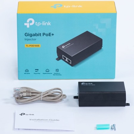 Inyector PoE+ TP-Link POE160S/ 802.3af/at/ 2 Puertos RJ45