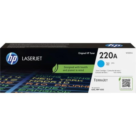 Cartucho de tóner original hp laserjet 220a cian