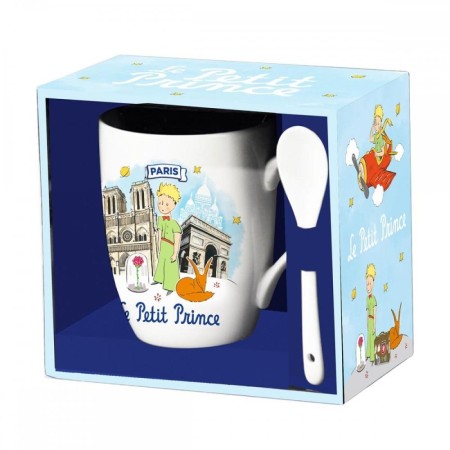 Taza con cuchara enesco el principito arcoiris