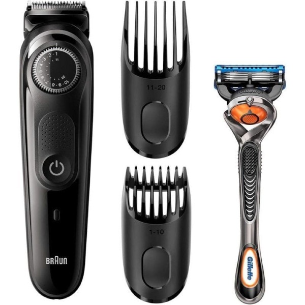 Cortabarbas Braun Beardtrimmer Series 3000 BT3242/ con Batería/ Incluye Gillette F5 ProGlide