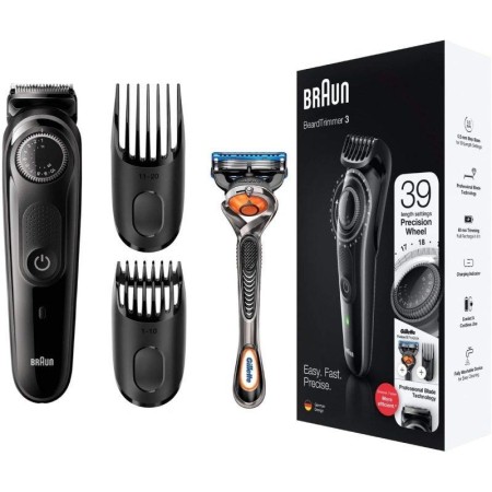 Cortabarbas Braun Beardtrimmer Series 3000 BT3242/ con Batería/ Incluye Gillette F5 ProGlide