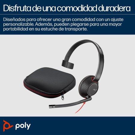 Auricular poly blackwire 5210 usb tipo c negro