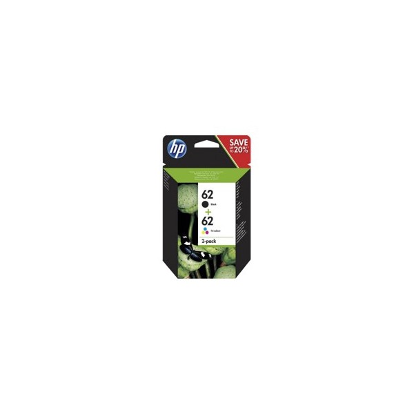 Pack cartucho tinta hp n9j71ae nº62 negro - tricolor