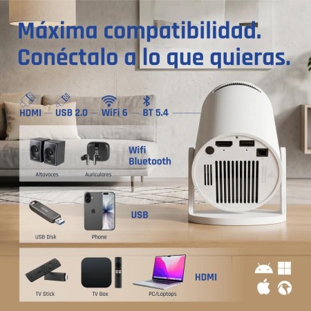 iggual Pack mini proyector + pantalla 100″ plegabl