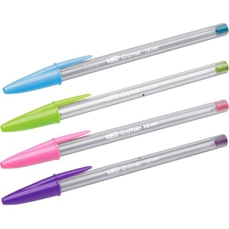 Bolígrafos de Tinta de Aceite Bic Cristal Fun 524176/ 10 unidades/ Colores Surtidos