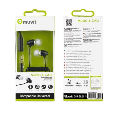 Auriculares muvit muhph0016 negro