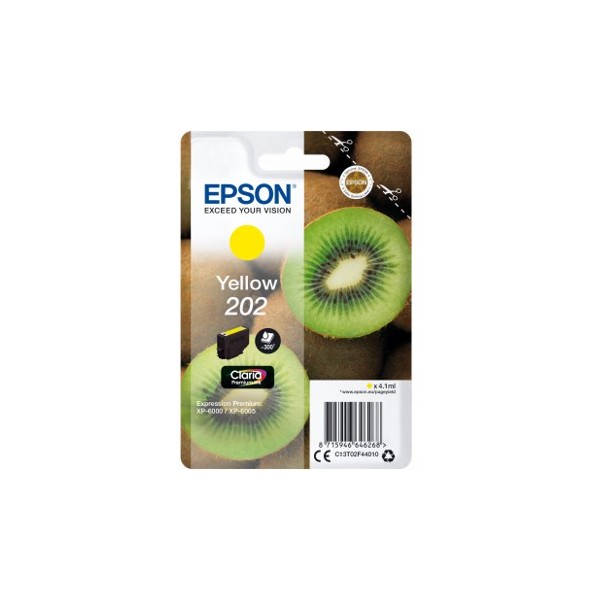 Cartucho tinta epson c13t02f44010 singlepack amarillo 202 claria premium ink xp - 6000 - xp - 6005 - kiwi
