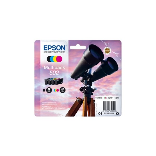 Multipack tinta epson 502 c13t02v64010 negro cian magenta amarillo ink